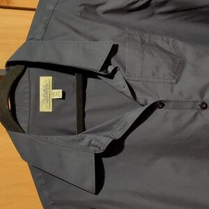 Cabela's Dress Shirt Wrinkle Free Button Front 3/4 Sleeve Black Sz XXL